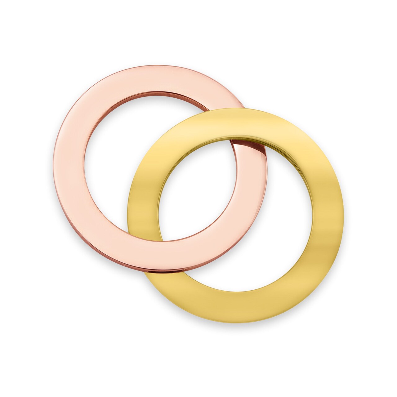 18K Gold PVD Coated And Rose Gold Stainless Steel Blank Interlinked Rings